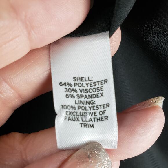 Trouve Women's XS Dark Purple Blazer Black Faux Leather Shoulder Office Gothic‎ - Picture 11 of 12